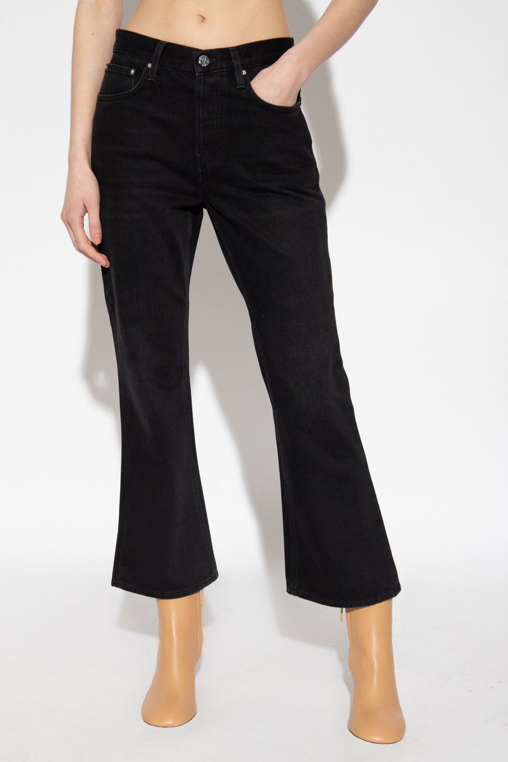 Black kick outlet flare jeans